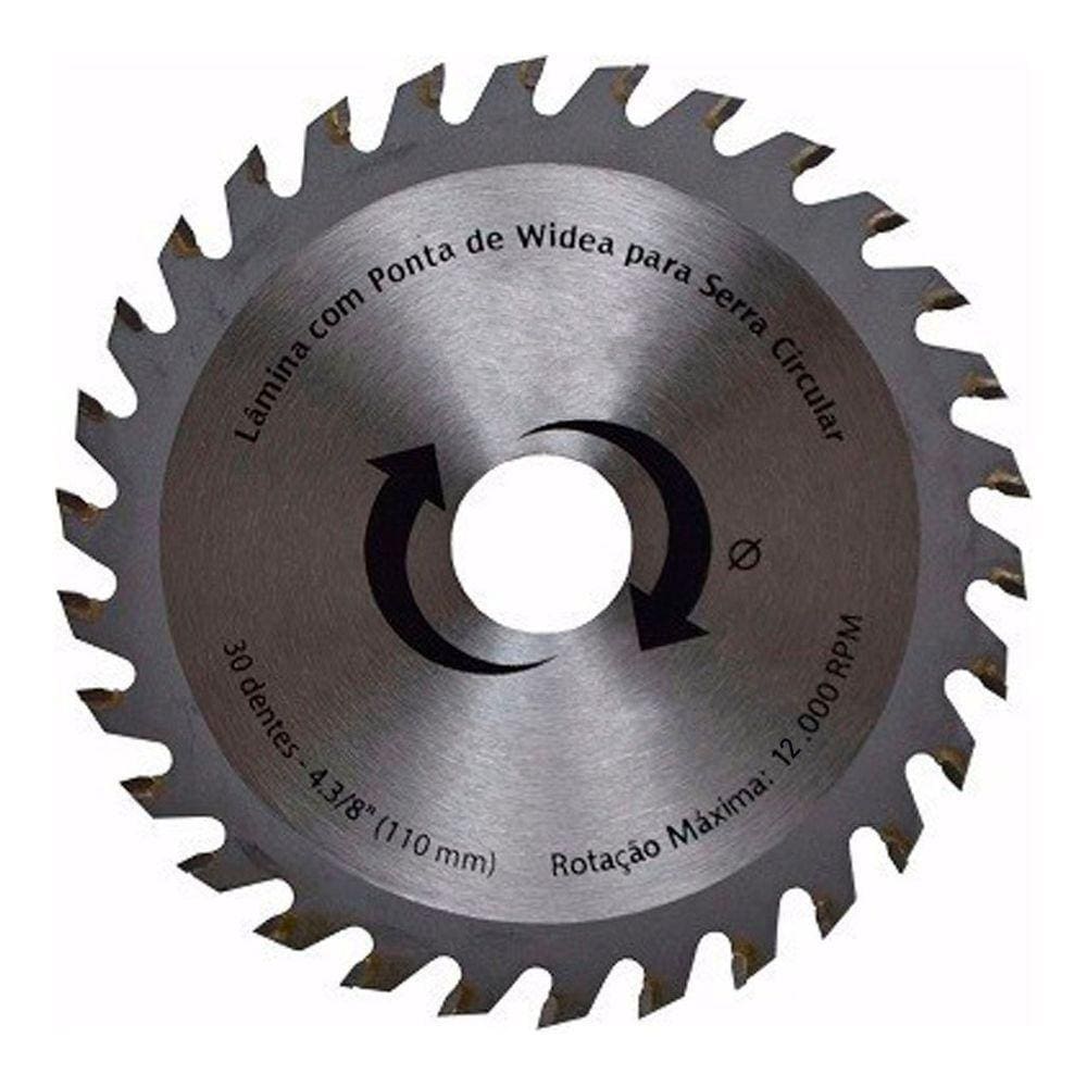 Kit 6 Discos De Serra Circular Com 30 Dentes 110mm