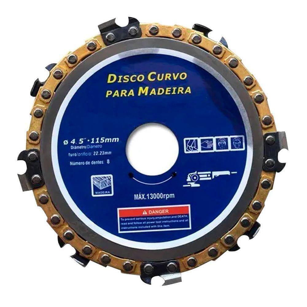 Disco Esmerilhadeira Com Corrente Para Madeira 4,5" 115mm