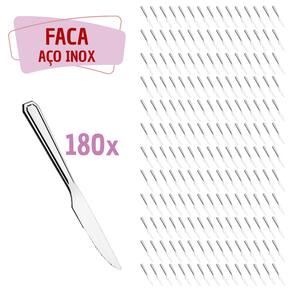 Jogo 180 Pçs Faca Reforçada Inox Restaurante / Bar / Casa