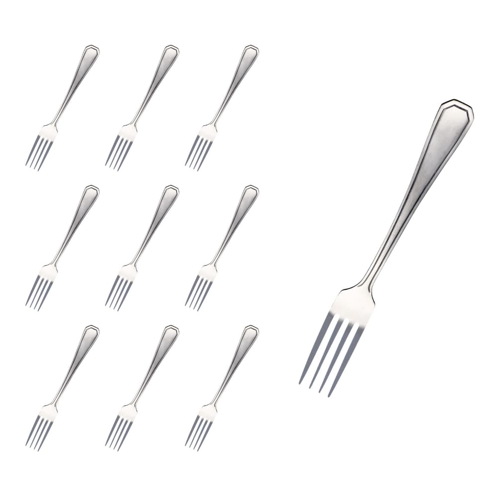 Kit 12 Pçs Garfo Reforçada Inox Restaurante / Casa / Bar