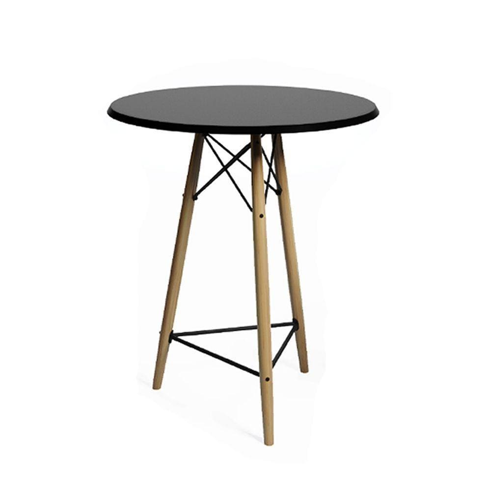Mesa Bistrô De Madeira 60Cm Preta Cor: Preto