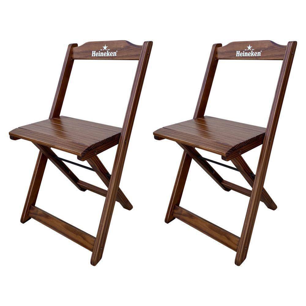Kit 2 Cadeiras Dobráveis Madeira Hei Imbuia