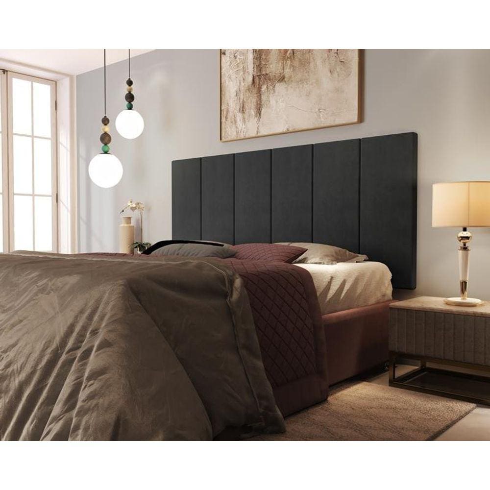 Painel Cabeceira Cama King 1,95 Million Preto