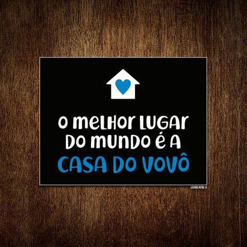 Placa Decorativa Melhor Lugar Mundo Casa Do Vovô 18x23cm 5un