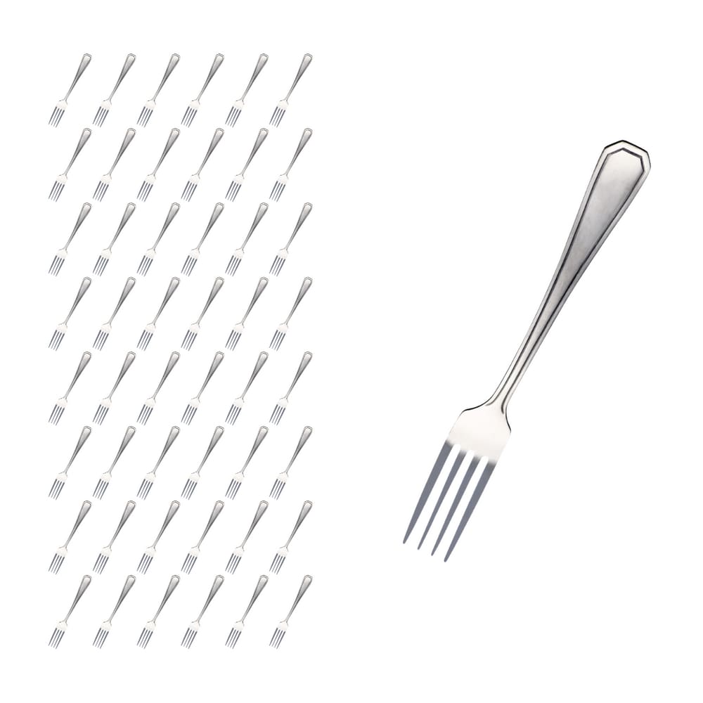 Kit 48 Pçs Garfo Reforçada Inox Restaurante / Casa / Bar