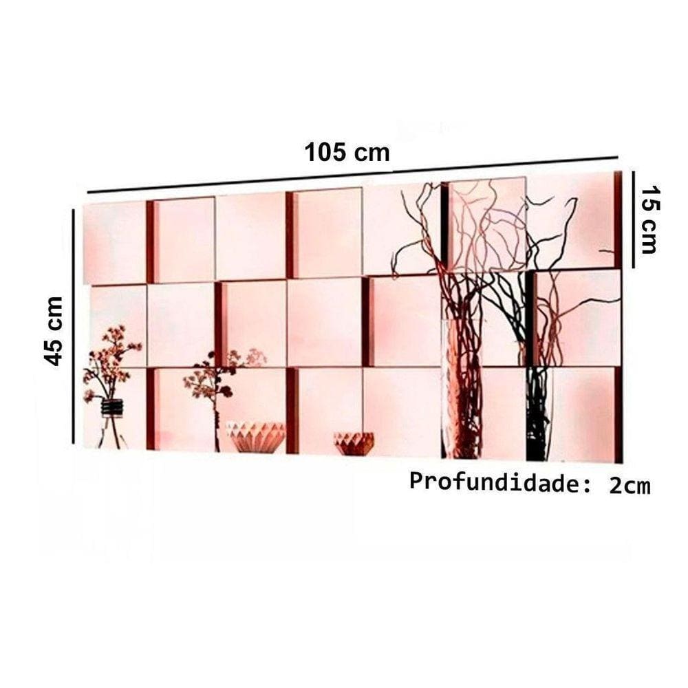 Espelho Decorativo 3D Painel Liverpool Montável 21 Peças