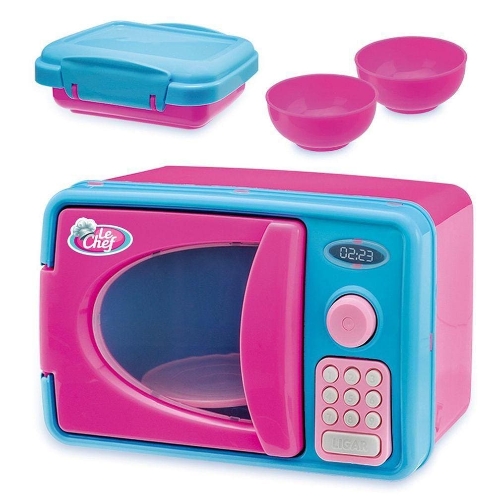 Brinquedo Kit Mini Microondas Coleção Le Chef Luz E Som