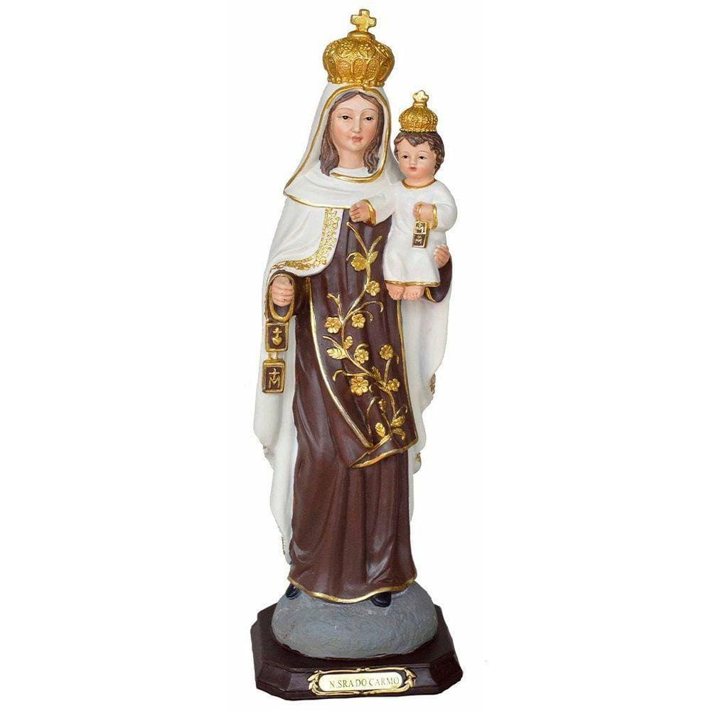 Santa Imagem Nossa Senhora Do Carmo Resina 31cm