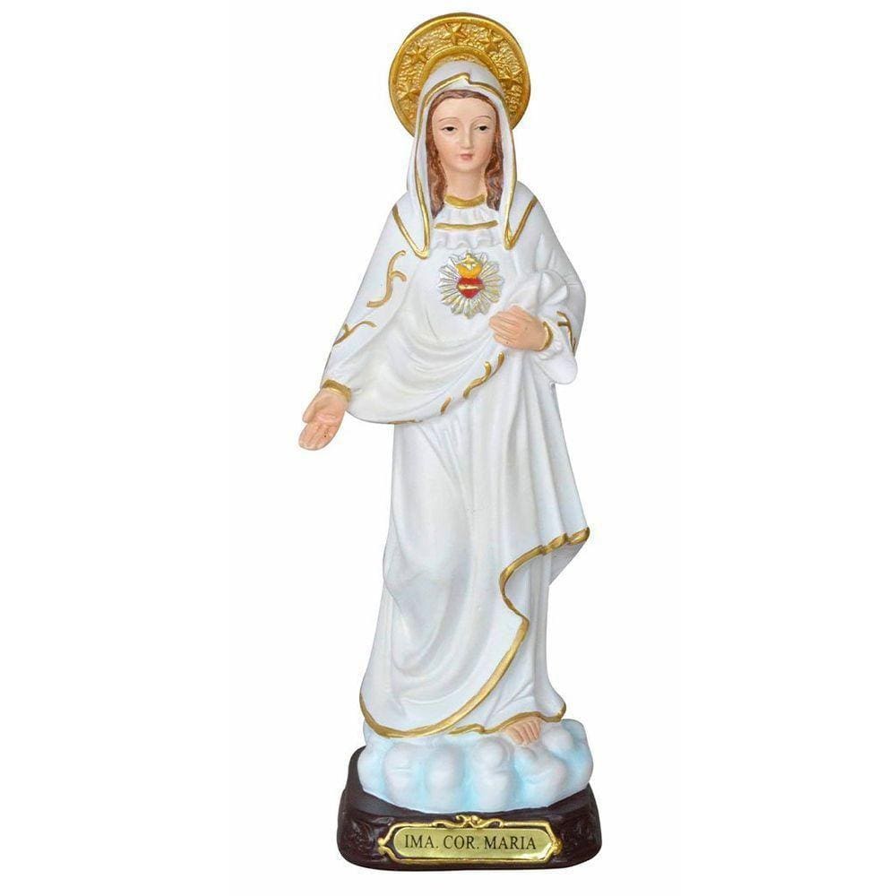 Santa Imagem Imaculado Coração De Maria Resina 20,5cm
