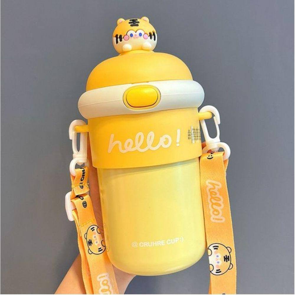 Copo Térmico Infantil de Inox com Canudo e Alça 500ML