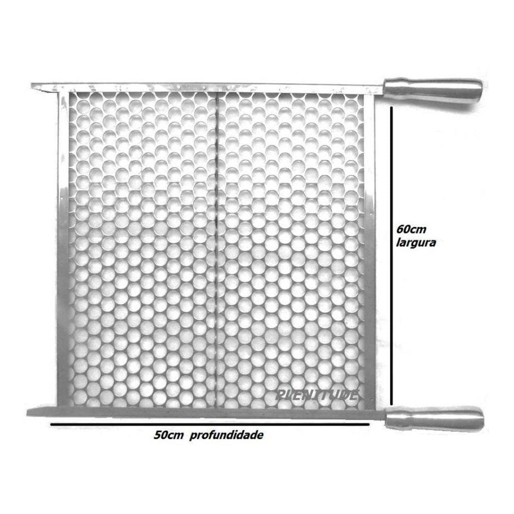 Grelha Para Churrasqueira Moeda Inox 60Cm Larg E Apoio