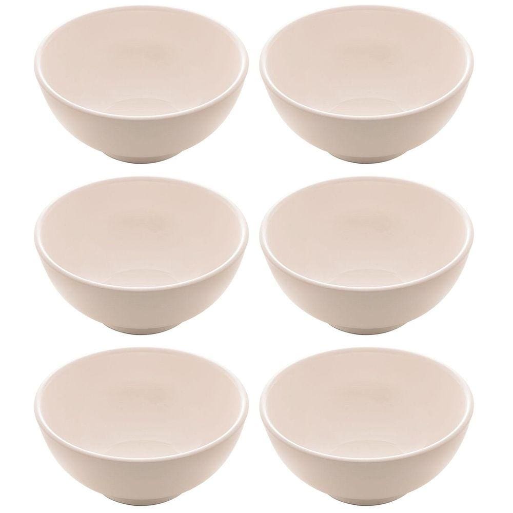 Jogo Tigela Bowl Porcelana Clean Branca 350ml 6 Unidades - Lyor