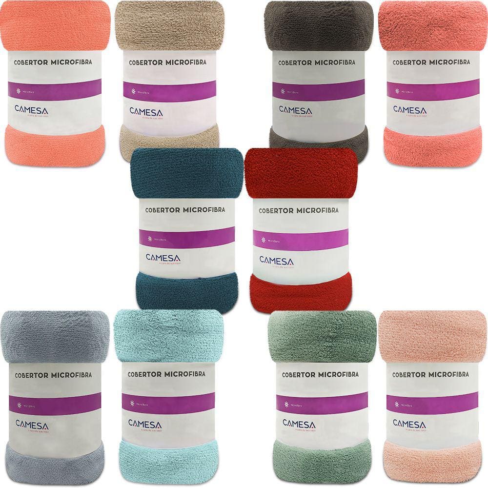 Kit 2 Manta Cobertor Solteiro Microfibra Soft Macia 150x220cm