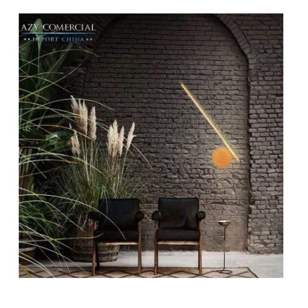 Luminária Moderna Haste Arandela Led Golden Art Cor Dourado