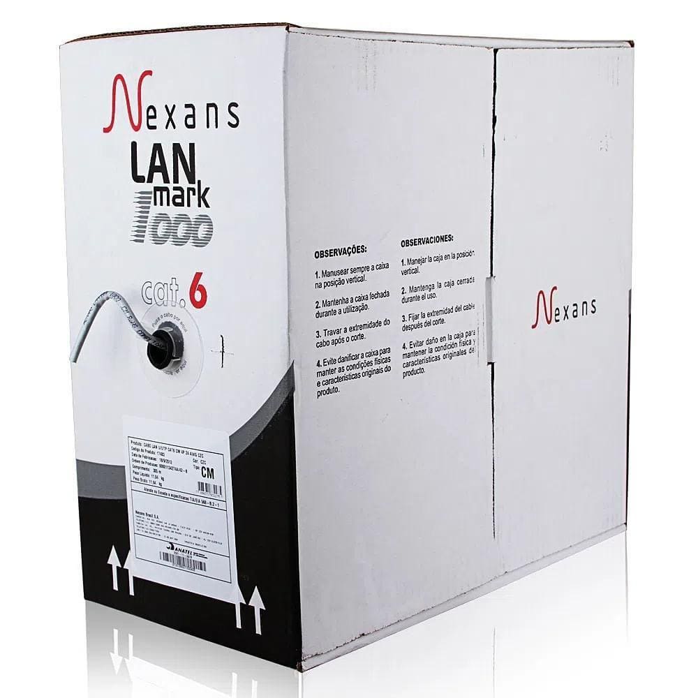 Cabo De Rede Nexans Cat6 Cinza - 55 Metros