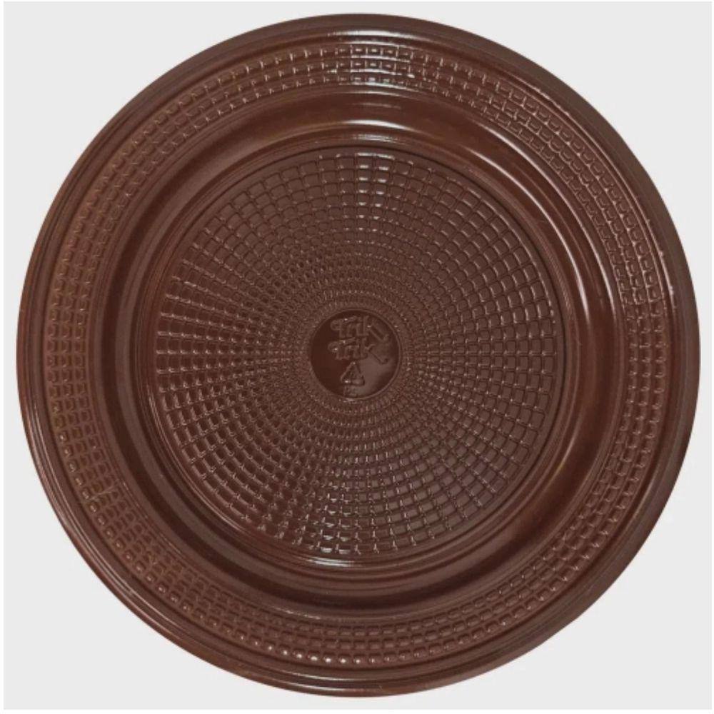 Prato Redondo Bio Marrom 15cm Com 10 Unidades TrikTrik