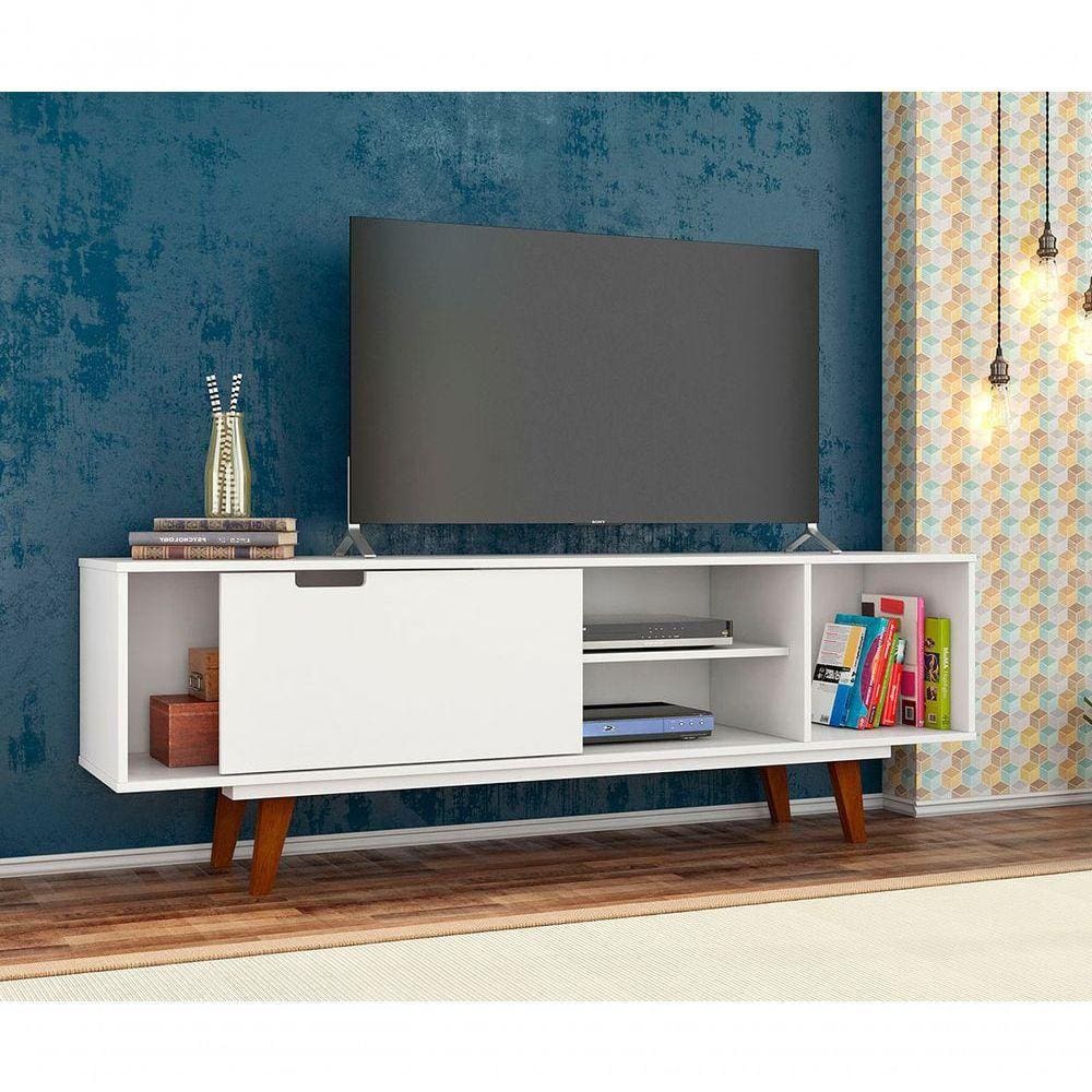 Rack Vintage Para Tv Até 60 Polegadas óregon Branco Ac - Cor: Branco