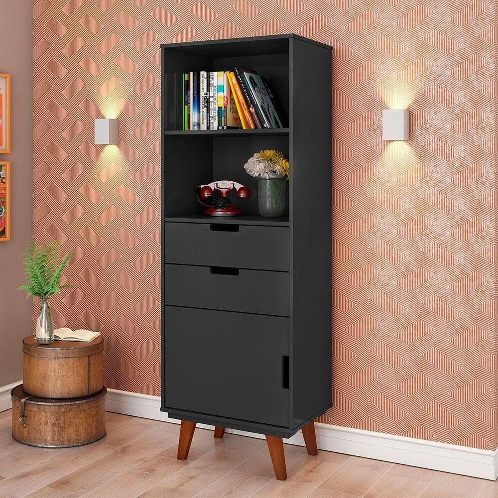 Estante Vintage Paris Preto Ac - Cor: Preto
