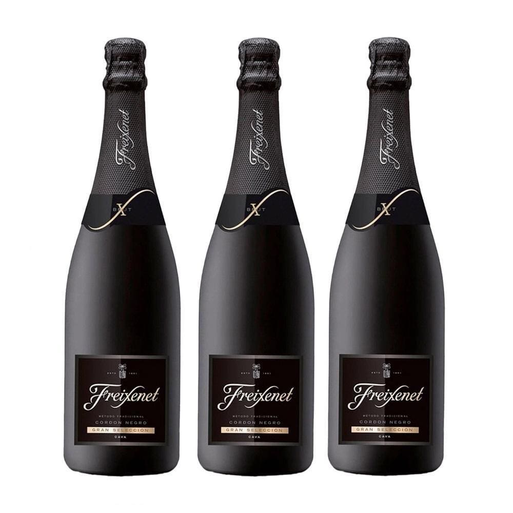 Cava Freixenet Cardón Negro Brut 750Ml Kit 03 Unidades