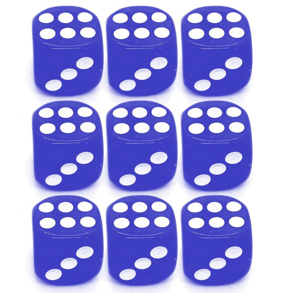 Kit 9 Dados Azul 6 Lados 14mm Orixás Umbanda Erê Zé Pilintra