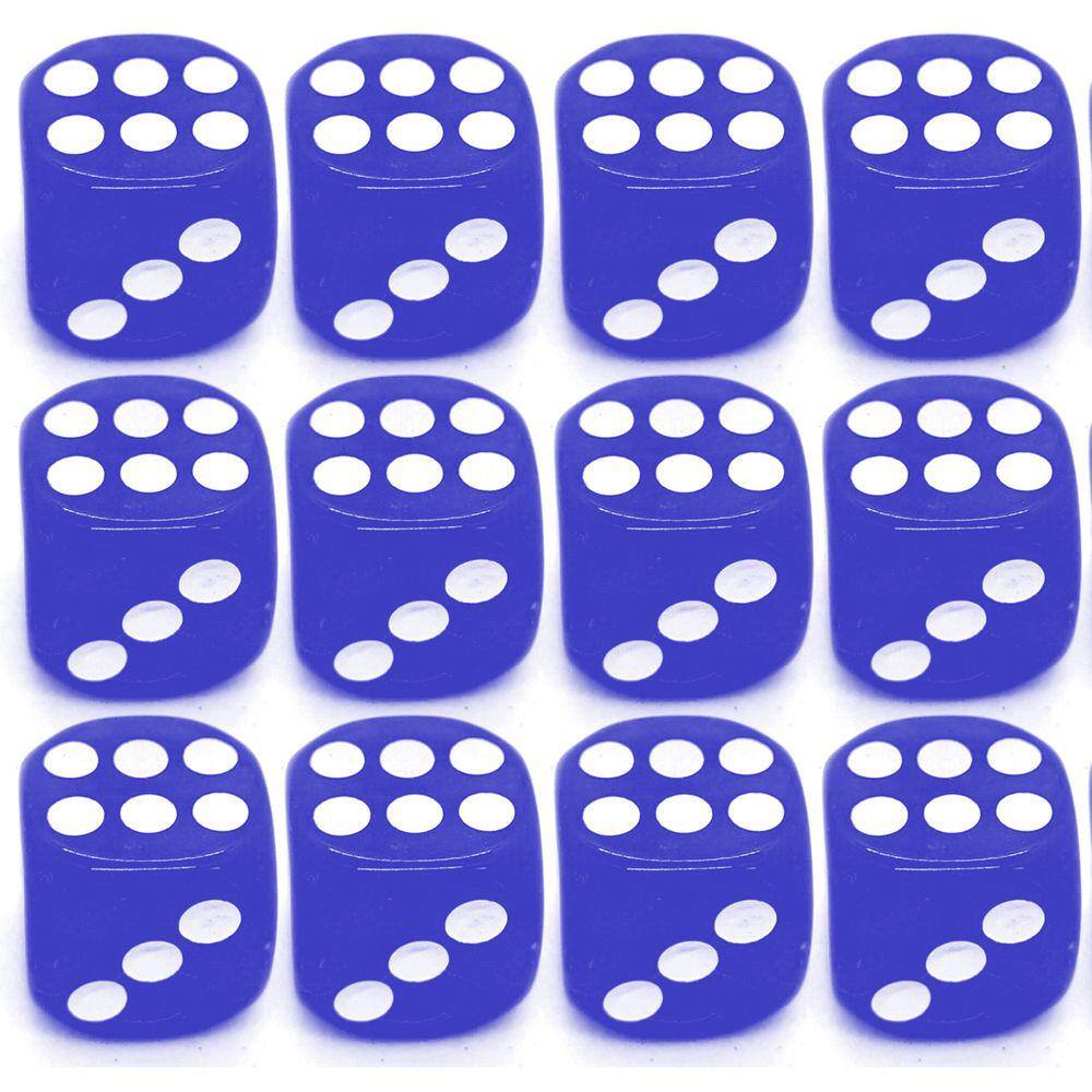 Kit 12 Dados Azul 6 Lados 14mm Orixá Umbanda Erê Zé Pilintra