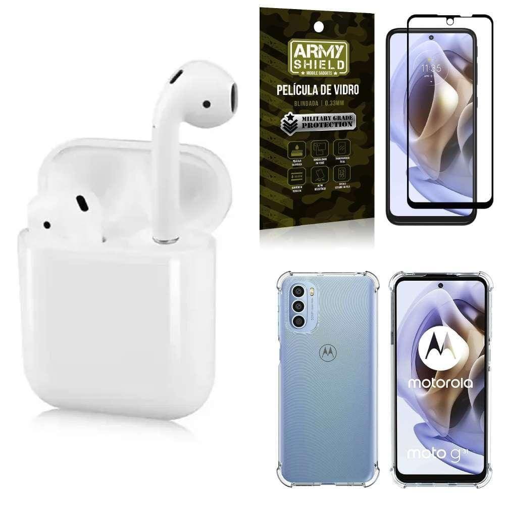Capinha Moto G31 + Fone Bluetooth Ly-122 + Película 3D