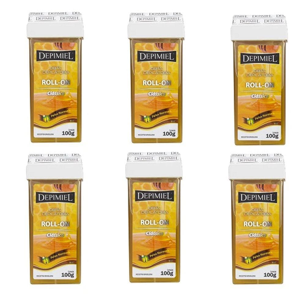Cera Depilatória Roll-On Clássica Depimiel 100g Depimiel kit com 6 unidades