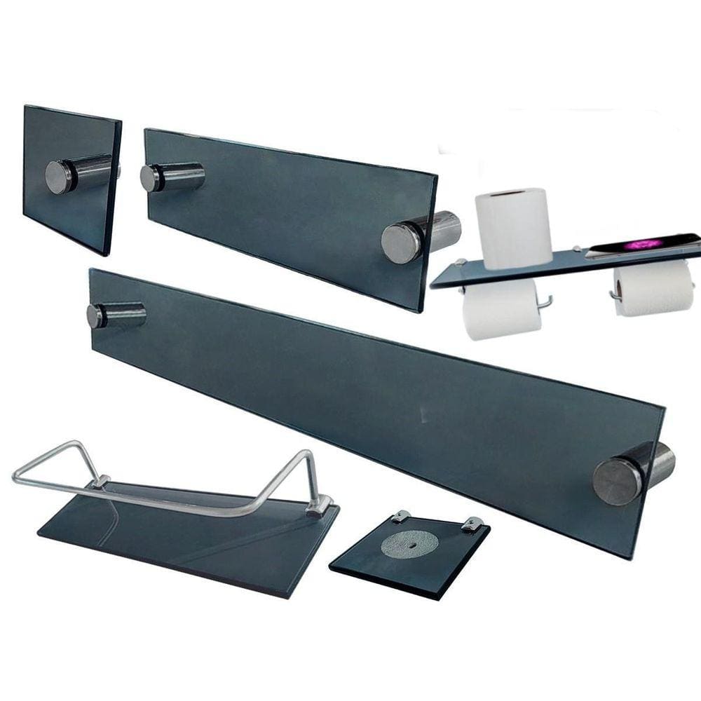 Kit Para Banheiro Premium Max 01 Fumê 6 Peças