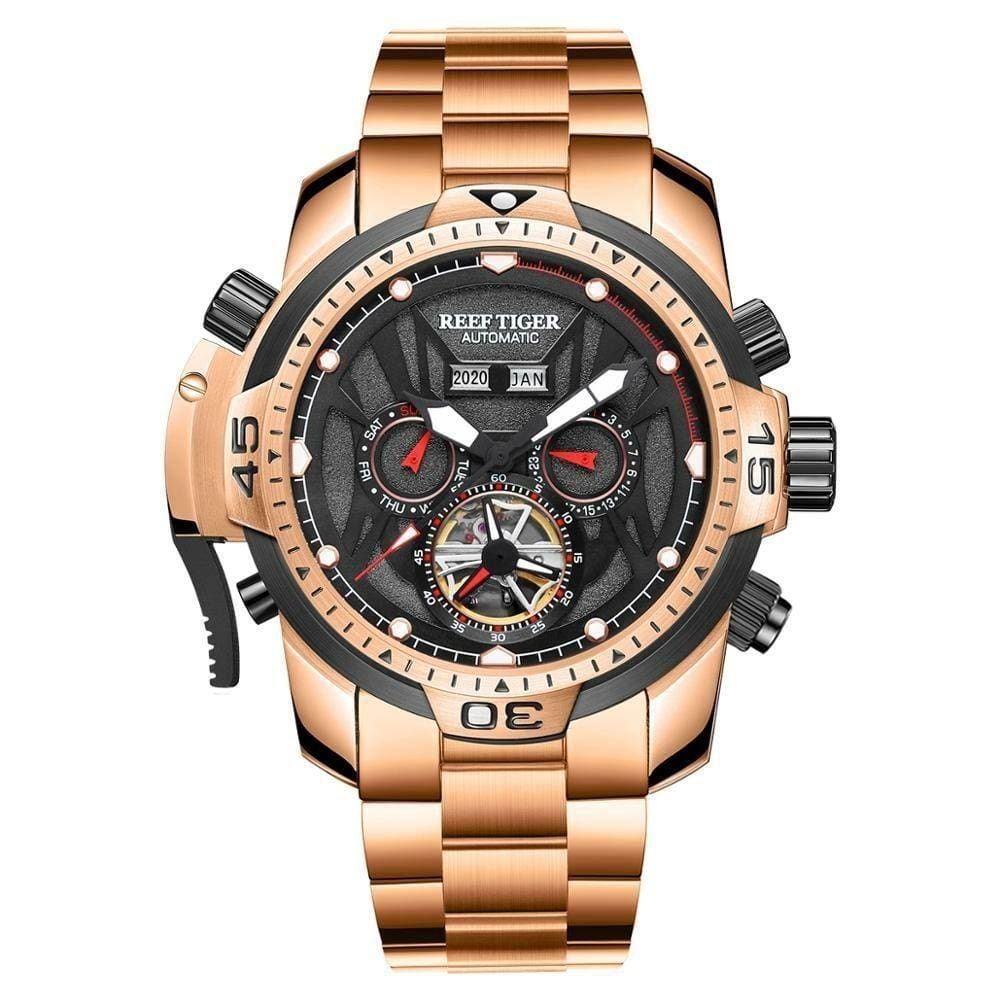 Relógio Masculino Reef Tiger Rga3532-ybyo à Prova D`água Bronze