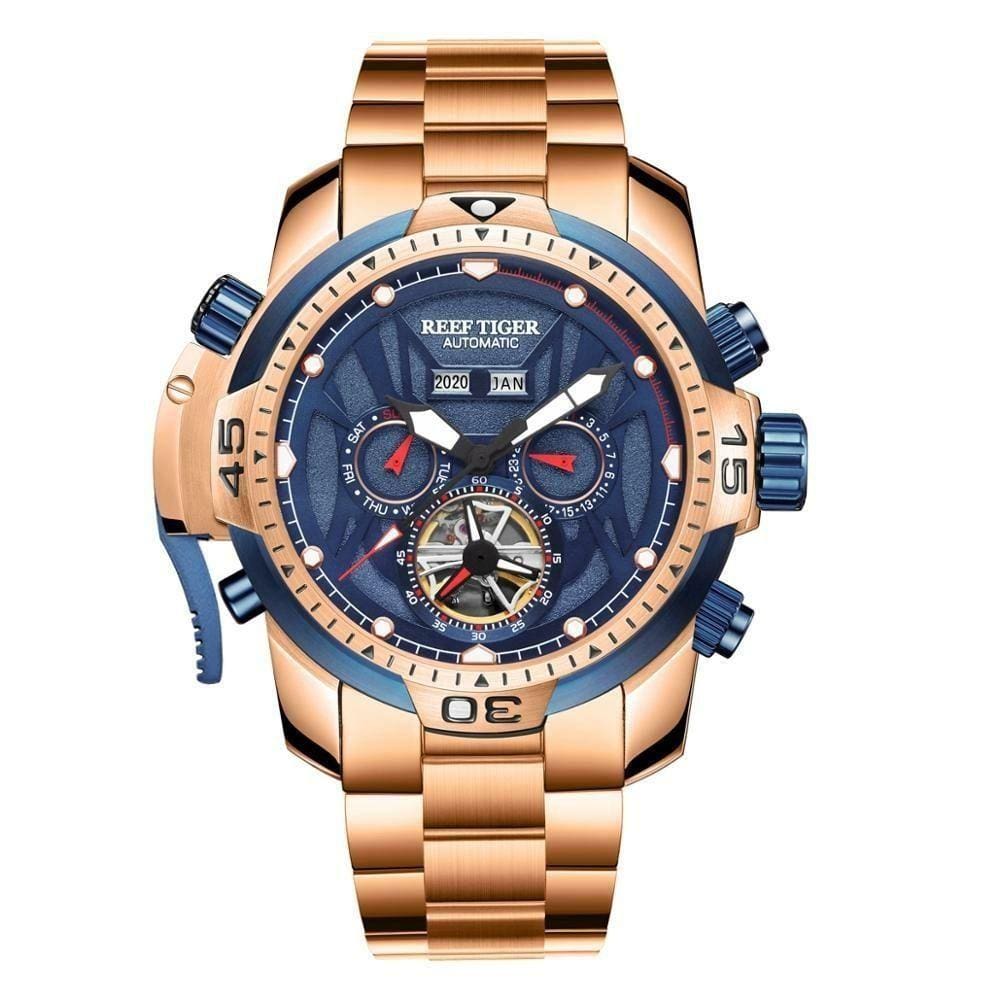 Relógio Masculino Reef Tiger Rga3532-ybyo à Prova D`água Ouro