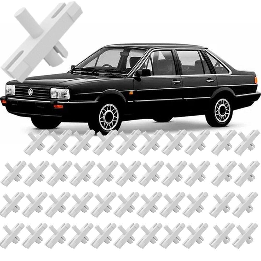 Kit 40 Grampos Presilhas Friso Lateral Porta Santana 84 85 86 87 88 89 90