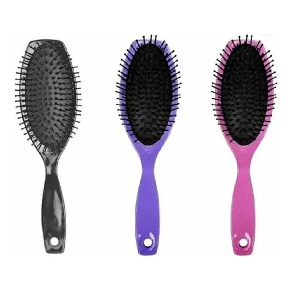 Escova de Cabelo Plastico Almofada Oval Color - Escobel Oval Colorida - PANAMI