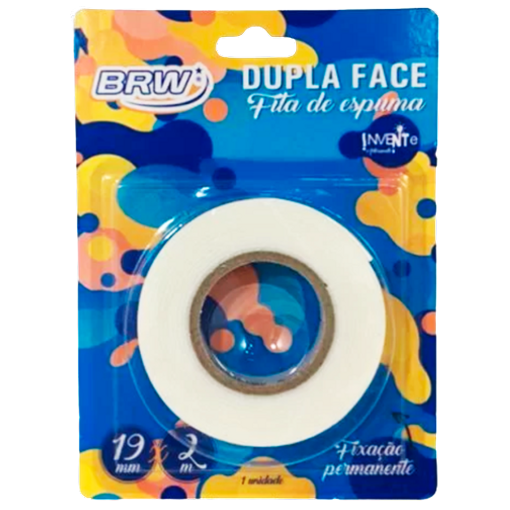 Fita dupla face de espuma fita banana 19mmx2m Marca BRW
