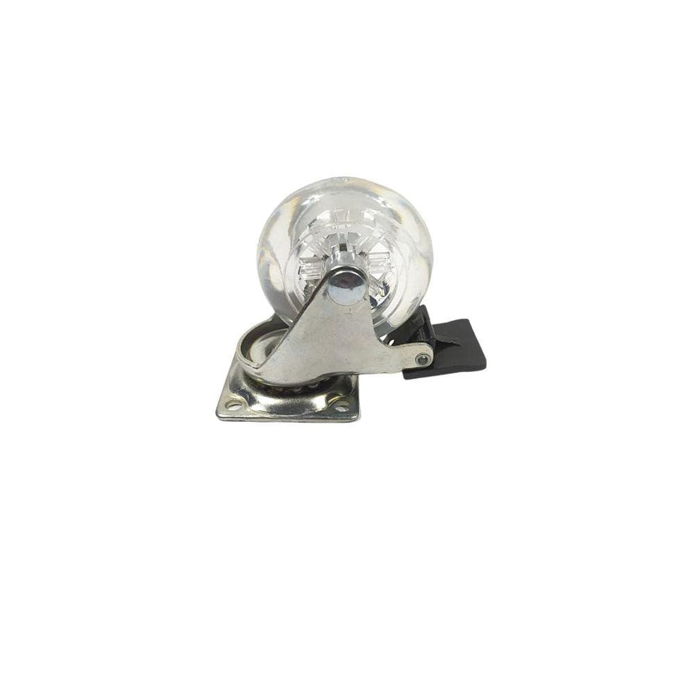10 Rodízio Silicone 50Mm Transparente Giratório Com Freio