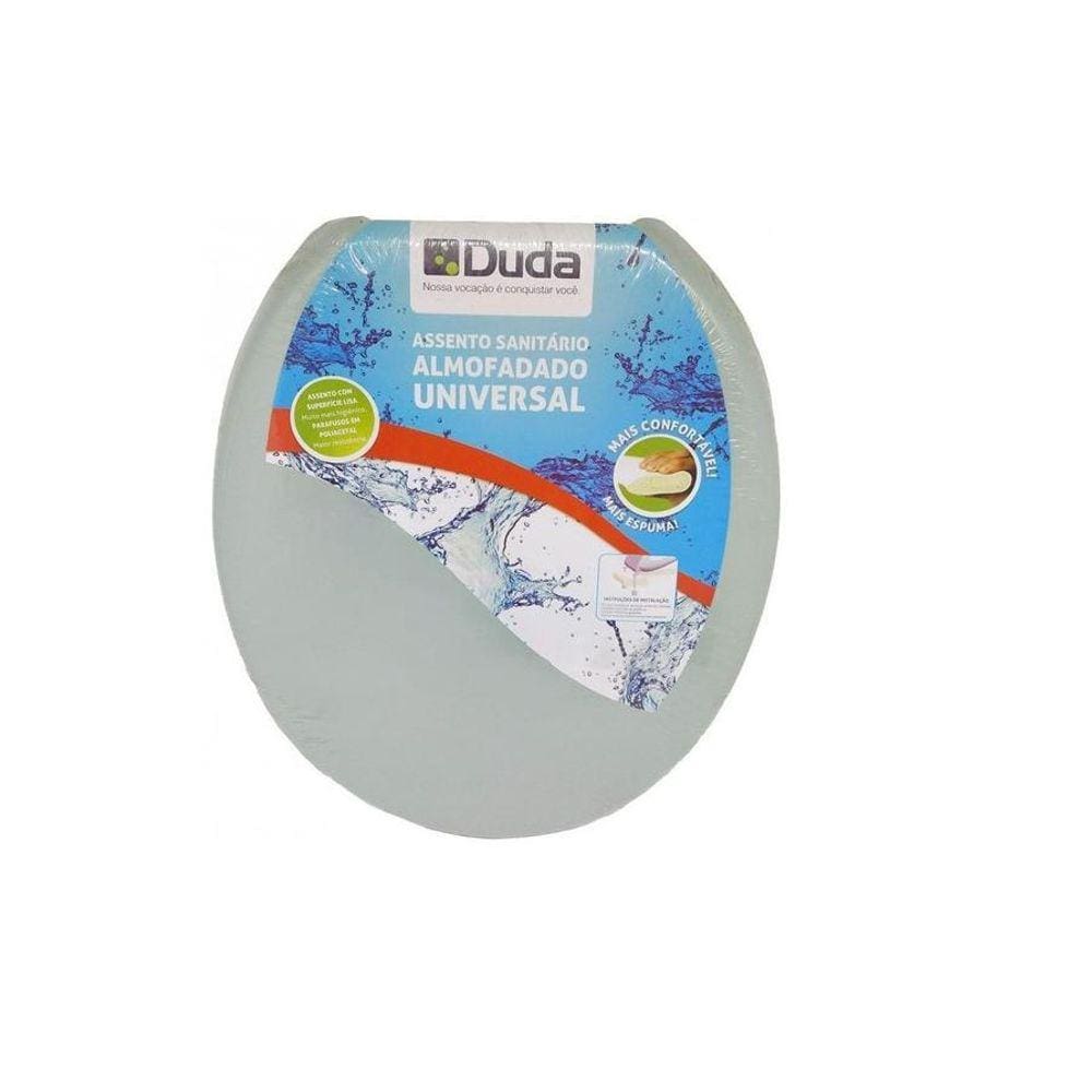 Assento Sanitário Universal Almofadado Cinza Claro