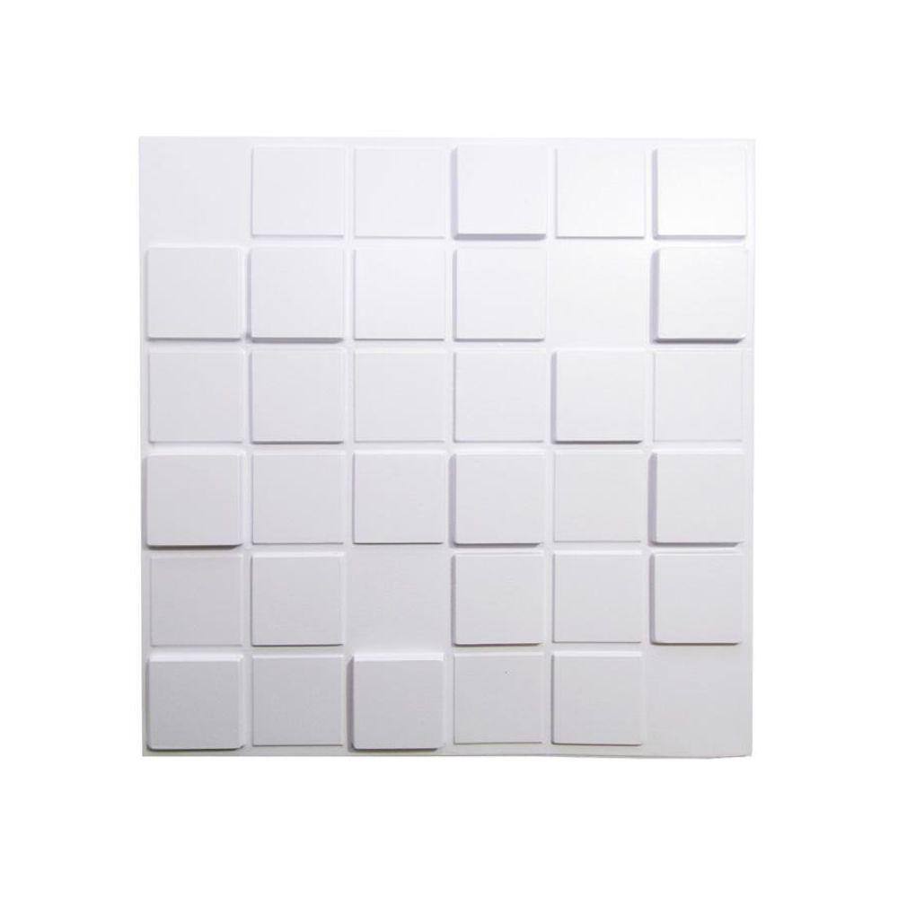 Kit 50 Placas Revestimento De Parede Pvc 3D Pixels Branco