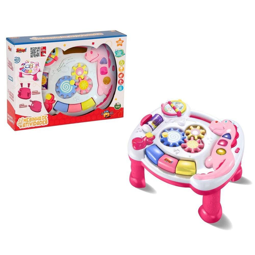 Mesinha de Atividades Infantil Rosa Zoop Toys ZP01041