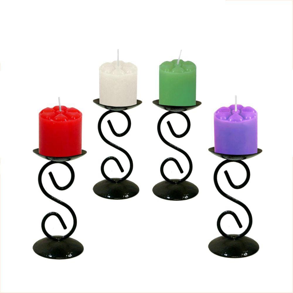4 Castiçal 1 S Coroa Advento Candelabro Porta Velas Mesa