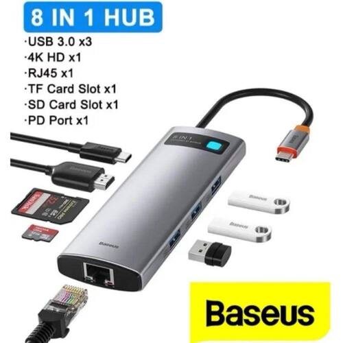 Adaptador Hub Usb Tipo C 8 Em 1 Hdmi 4K Leitor Tf/Sd Pd 100W