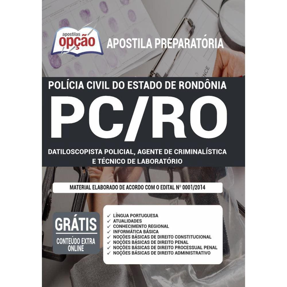 Apostila Pc Ro Datiloscopista Policial Agente Criminalística