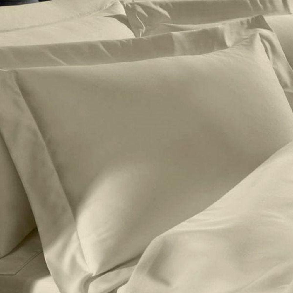 Fronha Buettner Percal 1000 Fios Pespontada Com Abas Nude