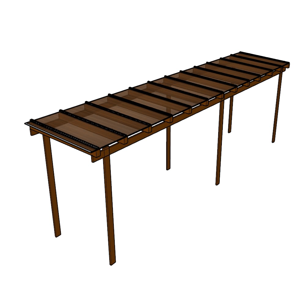 Cobertura Policarbonato Alveolar 8,00m x 1,50m - Bronze 6mm