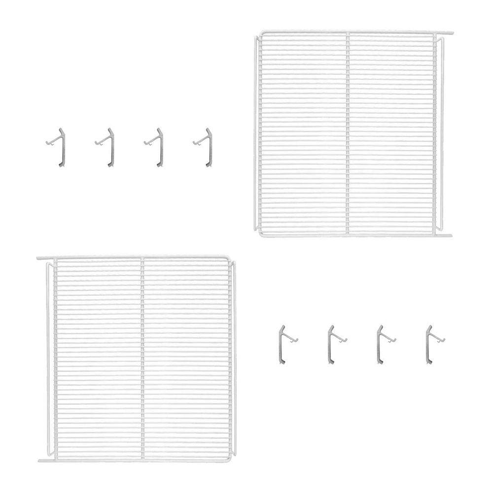 2 Prateleiras Branca Visa Vn44 Vb40 + 8 Ganchos Metalfrio