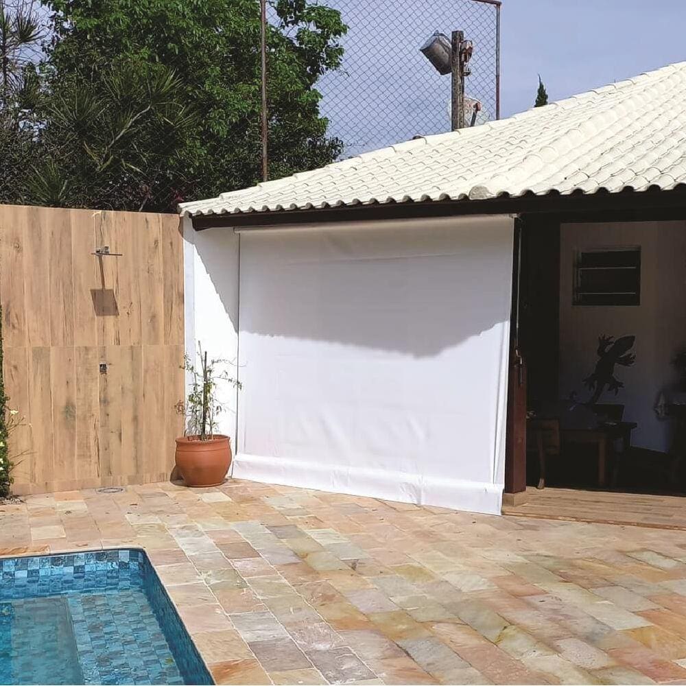 Toldo Cortina Branco - 1,60m x 1,80m - kit completo