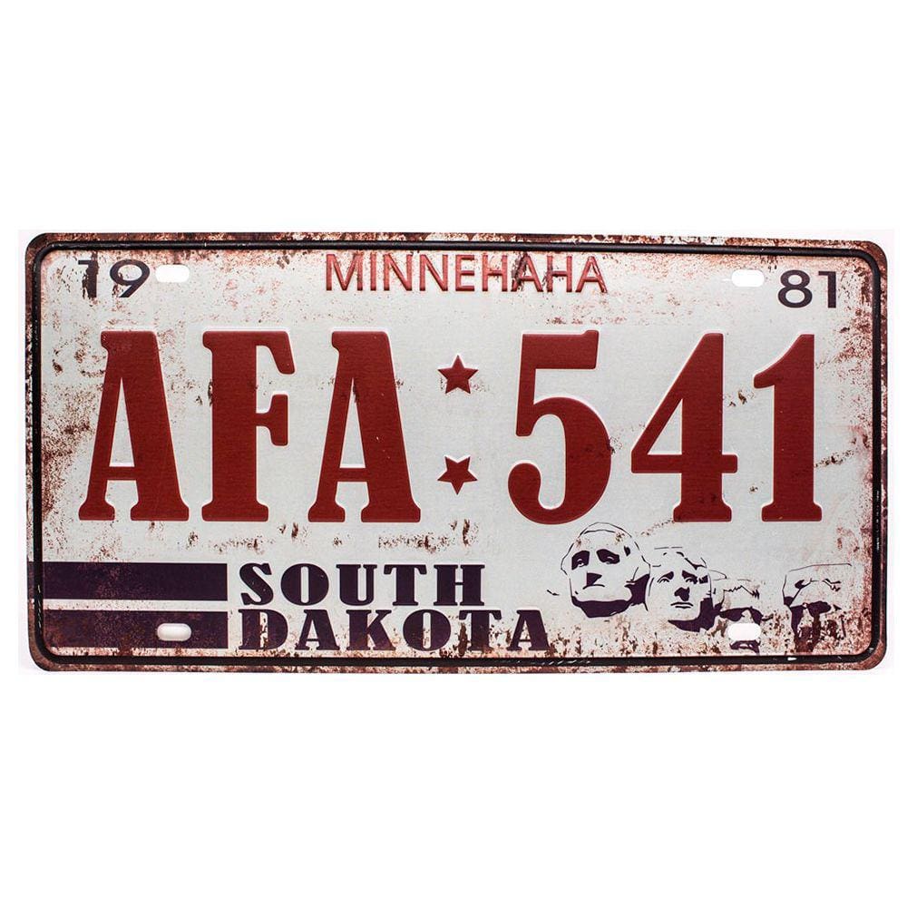 Placa de Carro Antiga Decorativa Metálica Vintage Florida