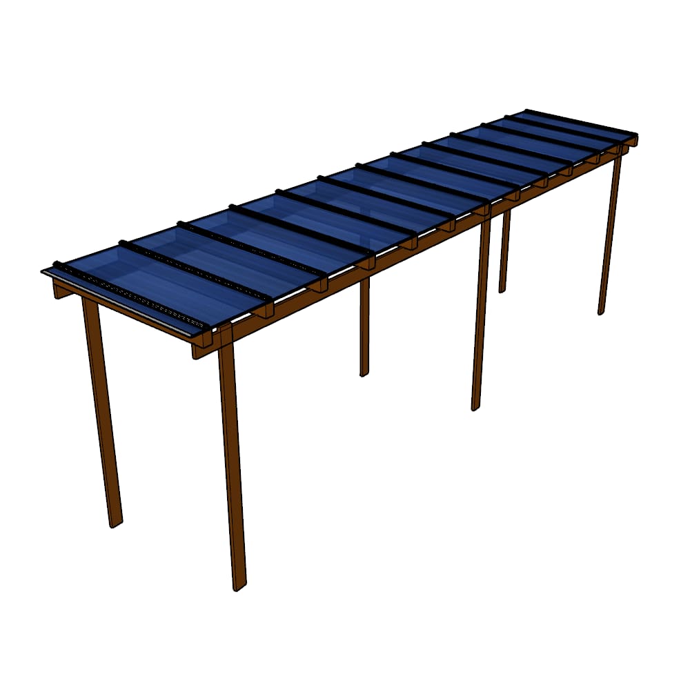 Cobertura Policarbonato Alveolar 8,00m x 1,50m - Azul 6mm