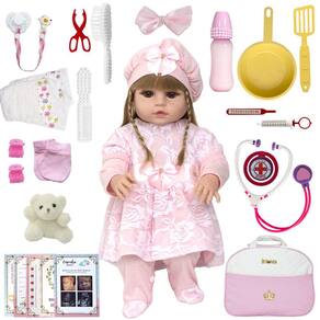 Boneca Bebê Reborn Real 18 Itens Bolsa Maternidade