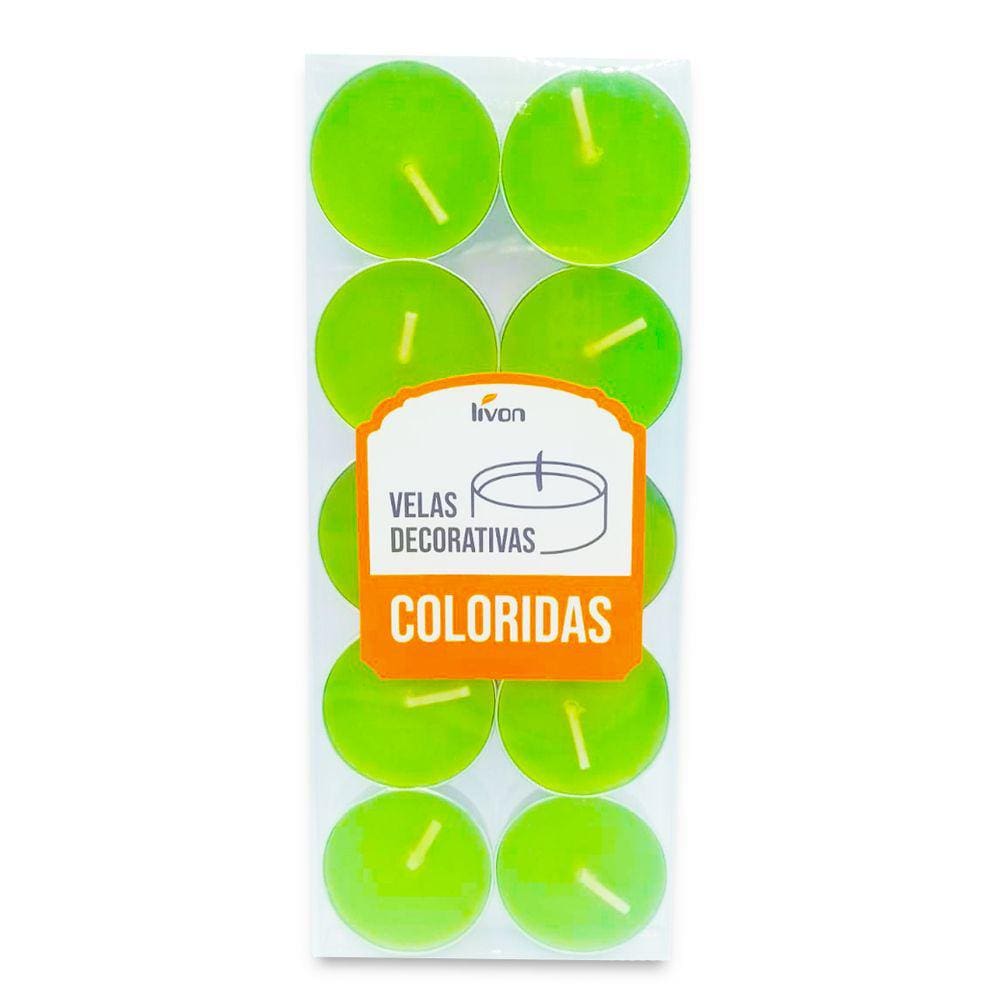 Velas para Rechô Colorida Verde Harmonia e Vitalidade 10 Un