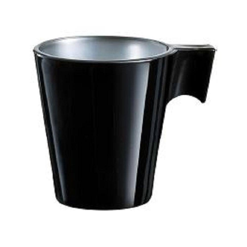 Xícara Vidro Temperado Preto 80Ml