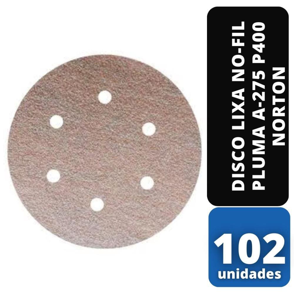 Kit Com 102 Disco Lixa No-Fil Pluma A-275 P400 New Norton